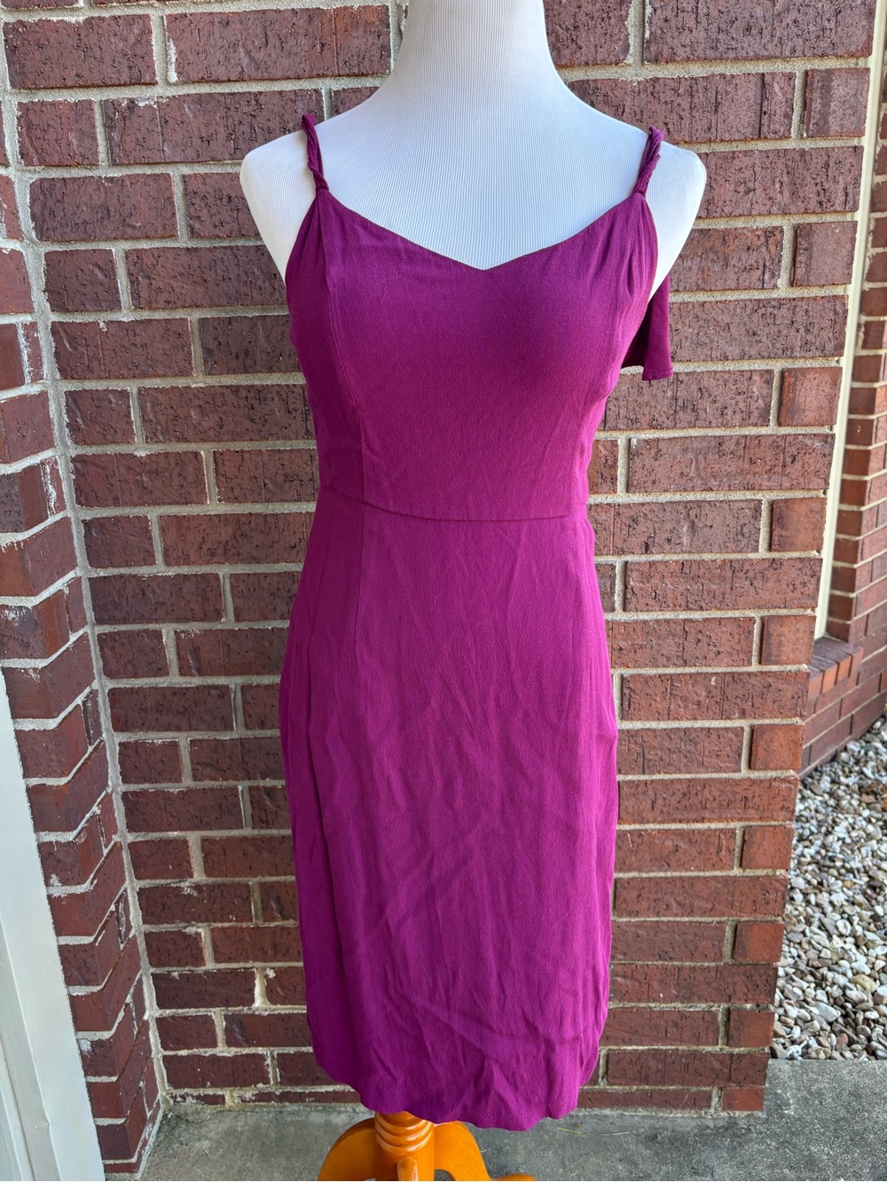 ASTR Magenta Spaghetti Strap Midi Dress